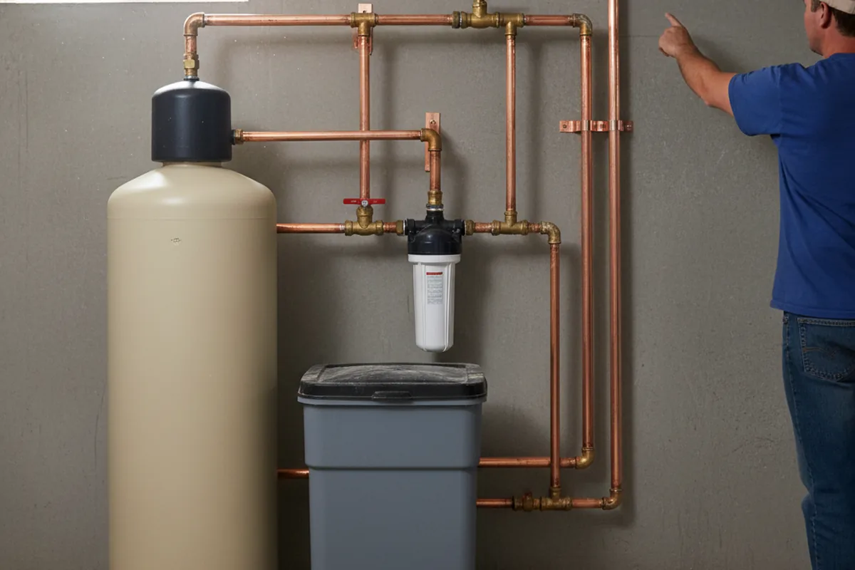Whole-house water treatment system installed in Cinebar